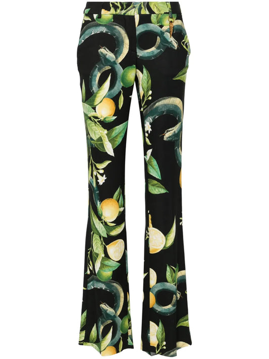 Lemon-Print Tailored Trousers