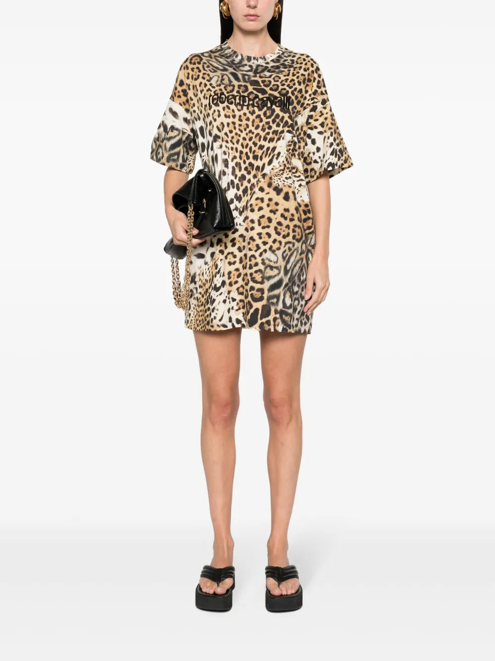 Jaguar Skin-Print T-Shirt Minidress