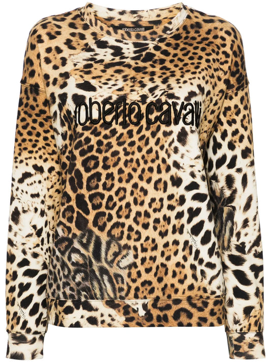 Jaguar Skin-Print Cotton Sweatshirt