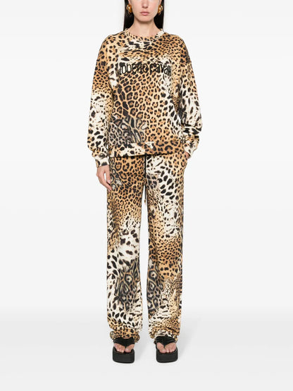 Jaguar Skin-Print Cotton Sweatshirt