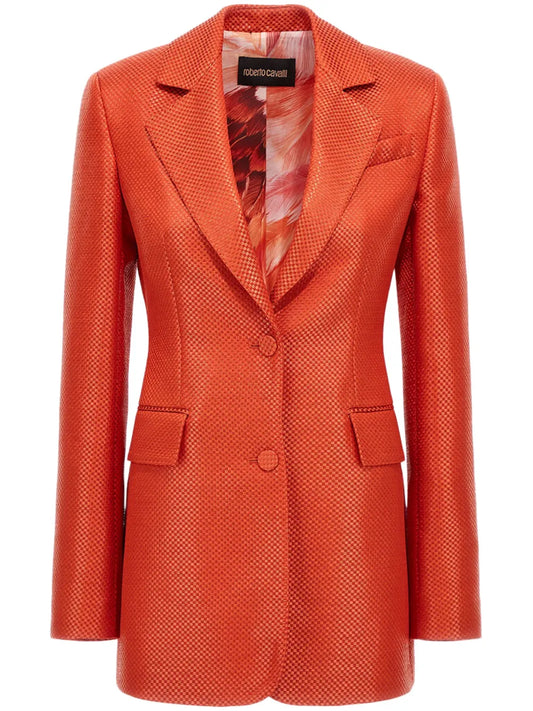 Double-Breasted Textured Blazer