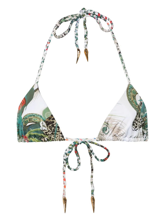 Jungle-Print Bikini Top