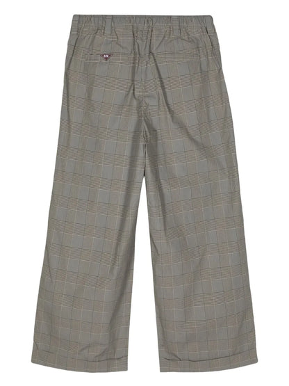 Plaid-Check Cotton Trousers