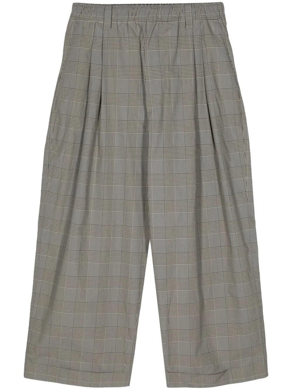 Plaid-Check Cotton Trousers