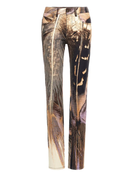 Feather-Print Slim Trousers