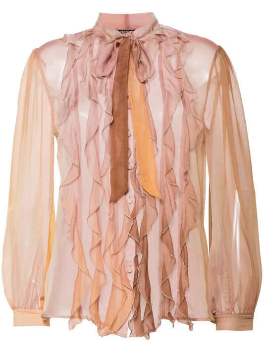 Ruffled Sheer Shirt