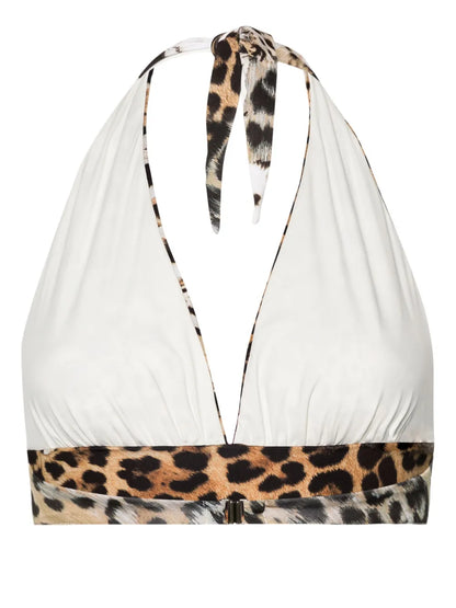 Jaguar Skin-Print Bikini Top
