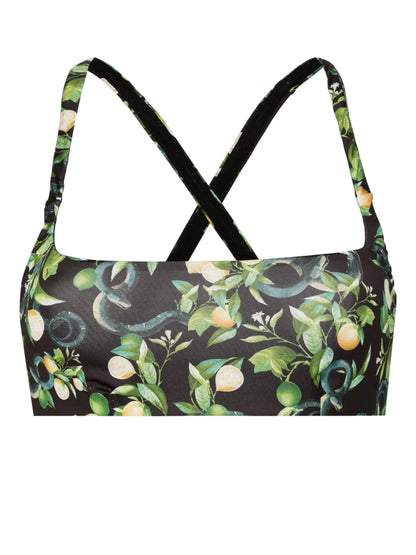 Lemon-Print Bikini Top