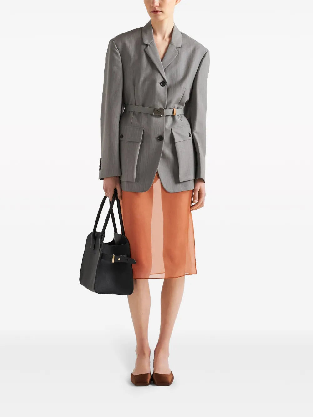 Single-Breasted Belted Blazer