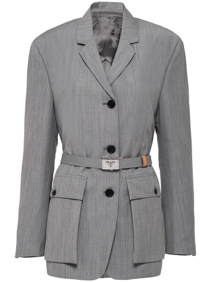 Single-Breasted Belted Blazer