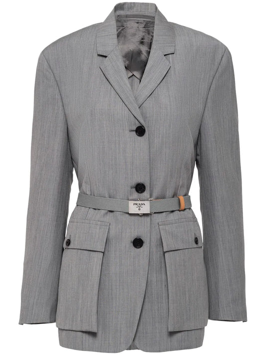 Single-Breasted Belted Blazer