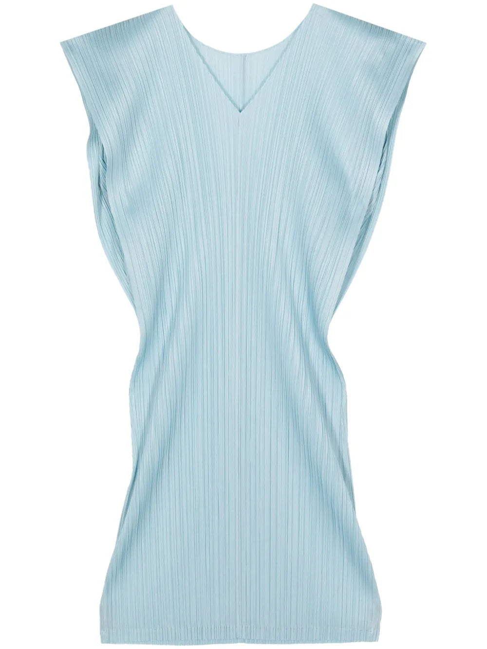 V-Neck Plissé Midi Dress