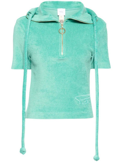 Half-Zip Terrycloth Polo Shirt