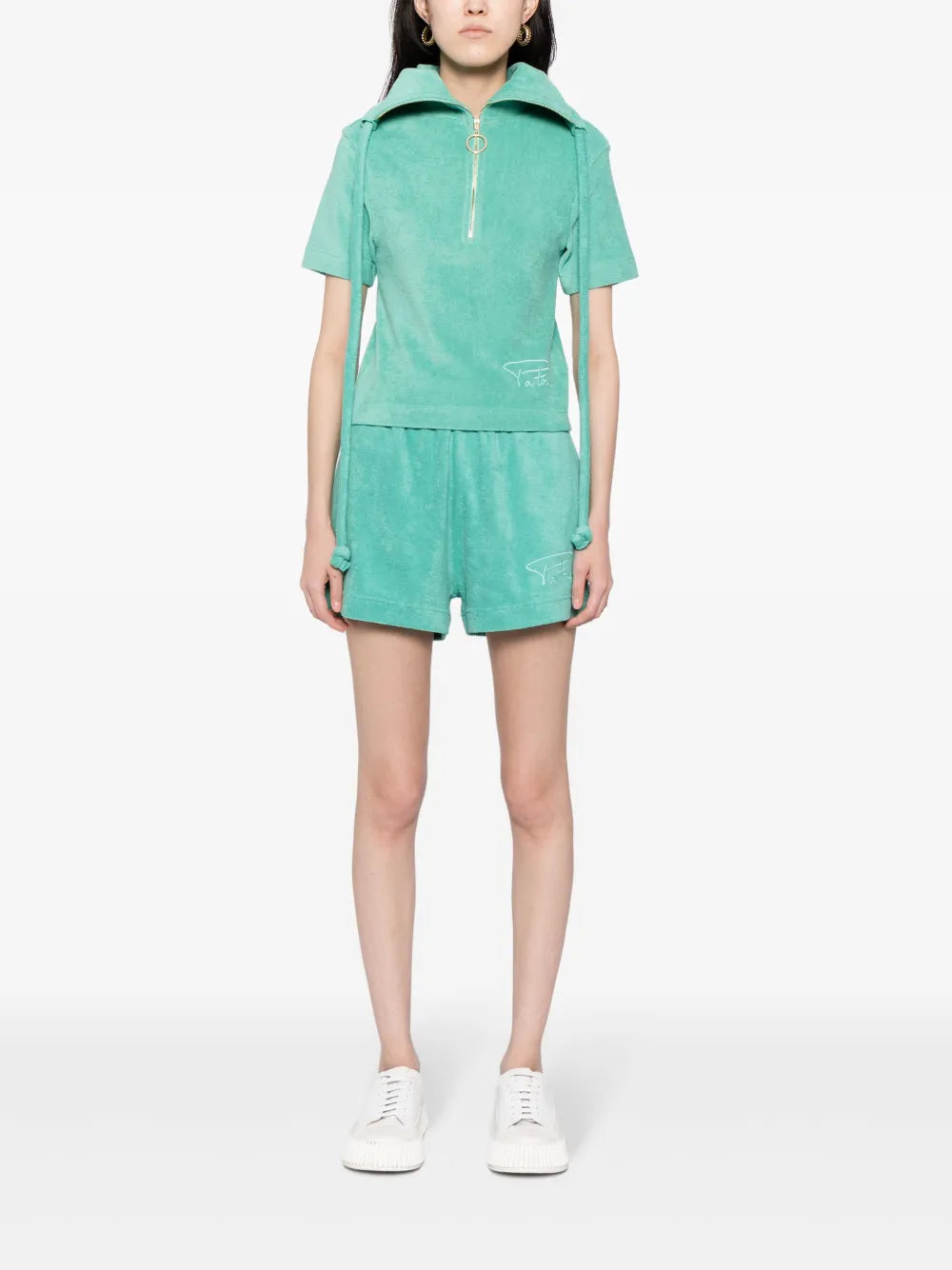 Half-Zip Terrycloth Polo Shirt