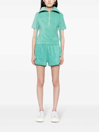 Half-Zip Terrycloth Polo Shirt
