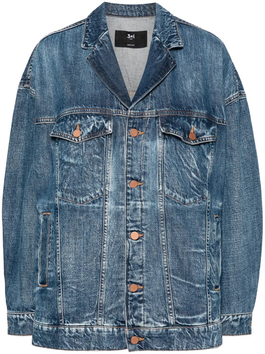 Notched-Lapels Denim Jacket