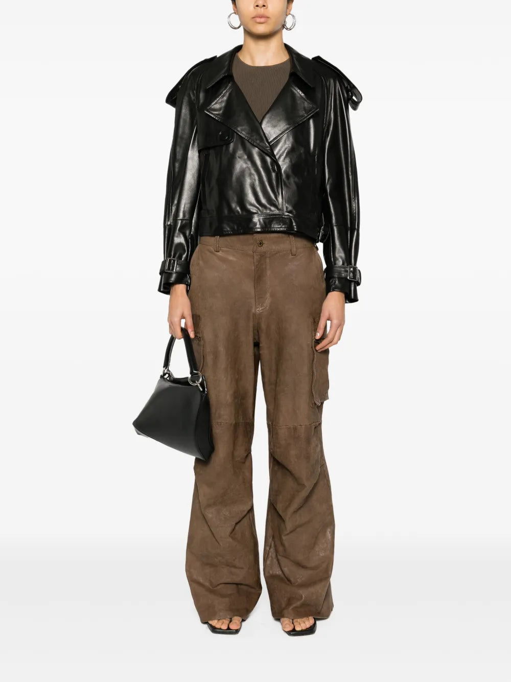 Single-Breasted Leather Jacket