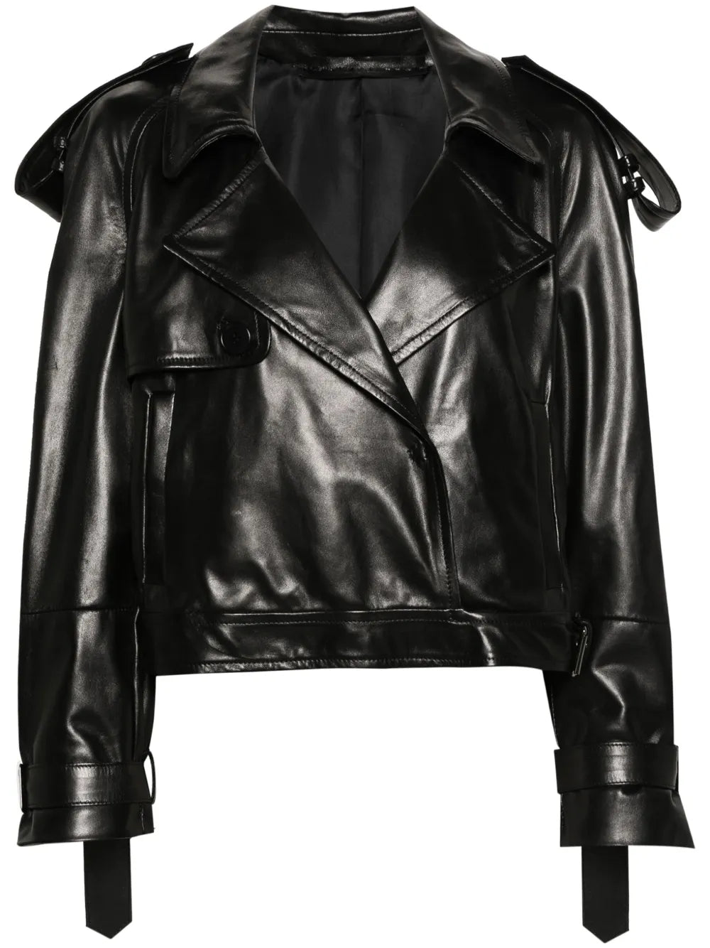 Single-Breasted Leather Jacket