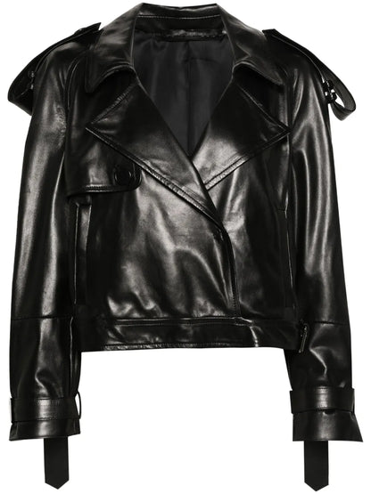 Single-Breasted Leather Jacket