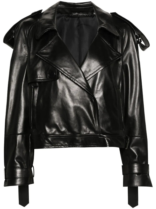 Single-Breasted Leather Jacket