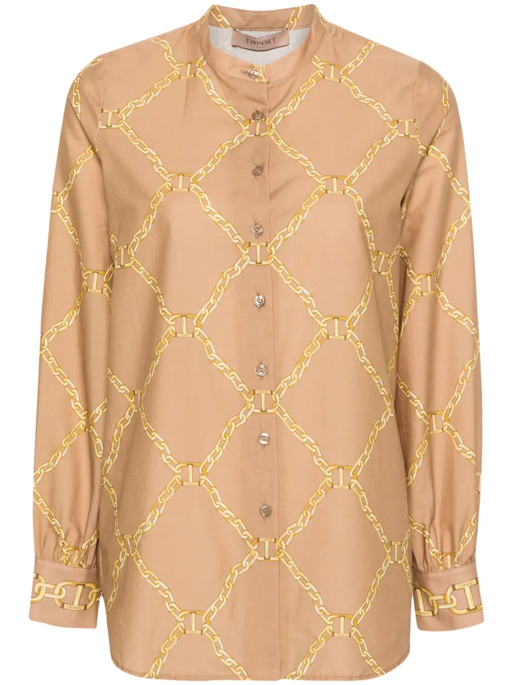 Chain-Print Poplin Shirt