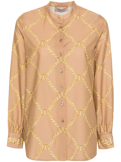 Chain-Print Poplin Shirt