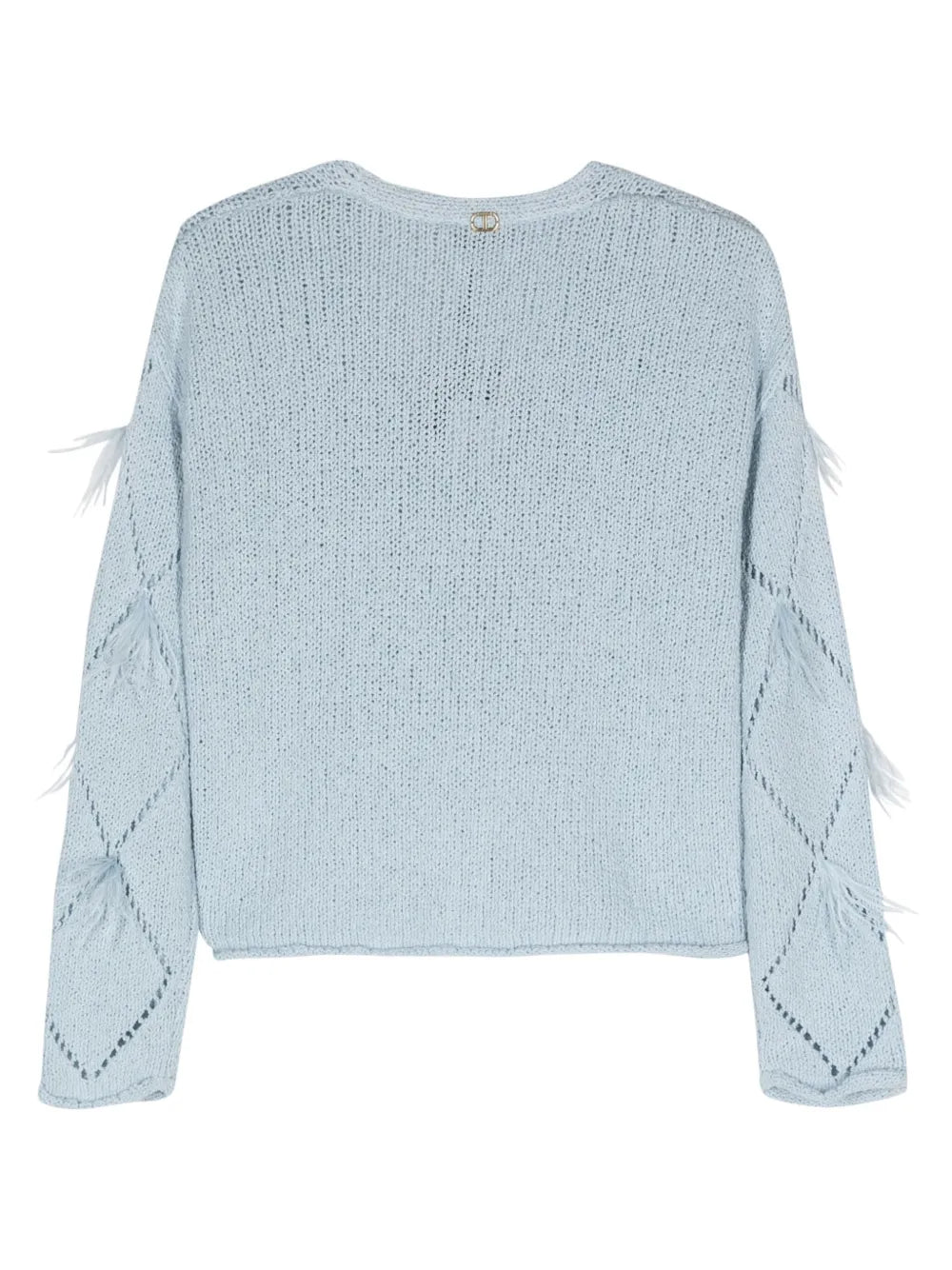 Feather-Detail V-Neck Jumper