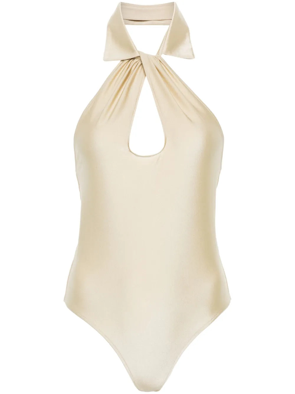 Spread-Collar Cut-Out Detail Bodysuit