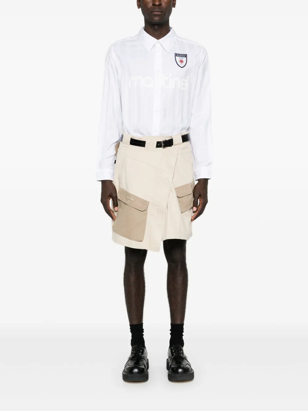 Logo-Embroidered Asymmetric Skirt