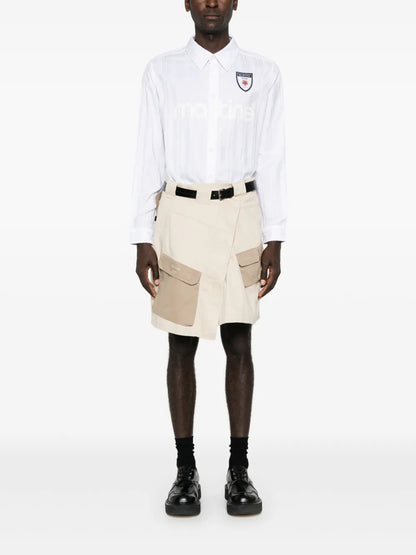 Logo-Embroidered Asymmetric Skirt