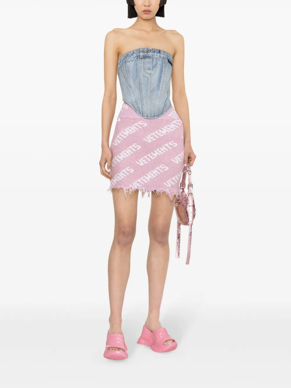 Button-Up Denim Corset Top