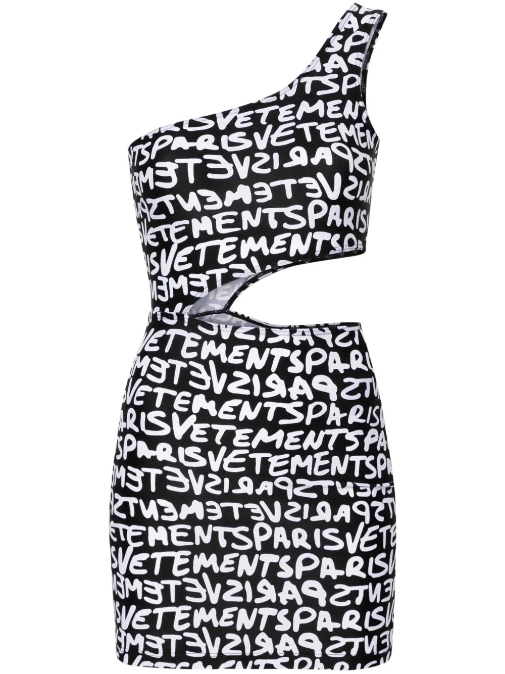 Logo-Print Asymmetric Minidress
