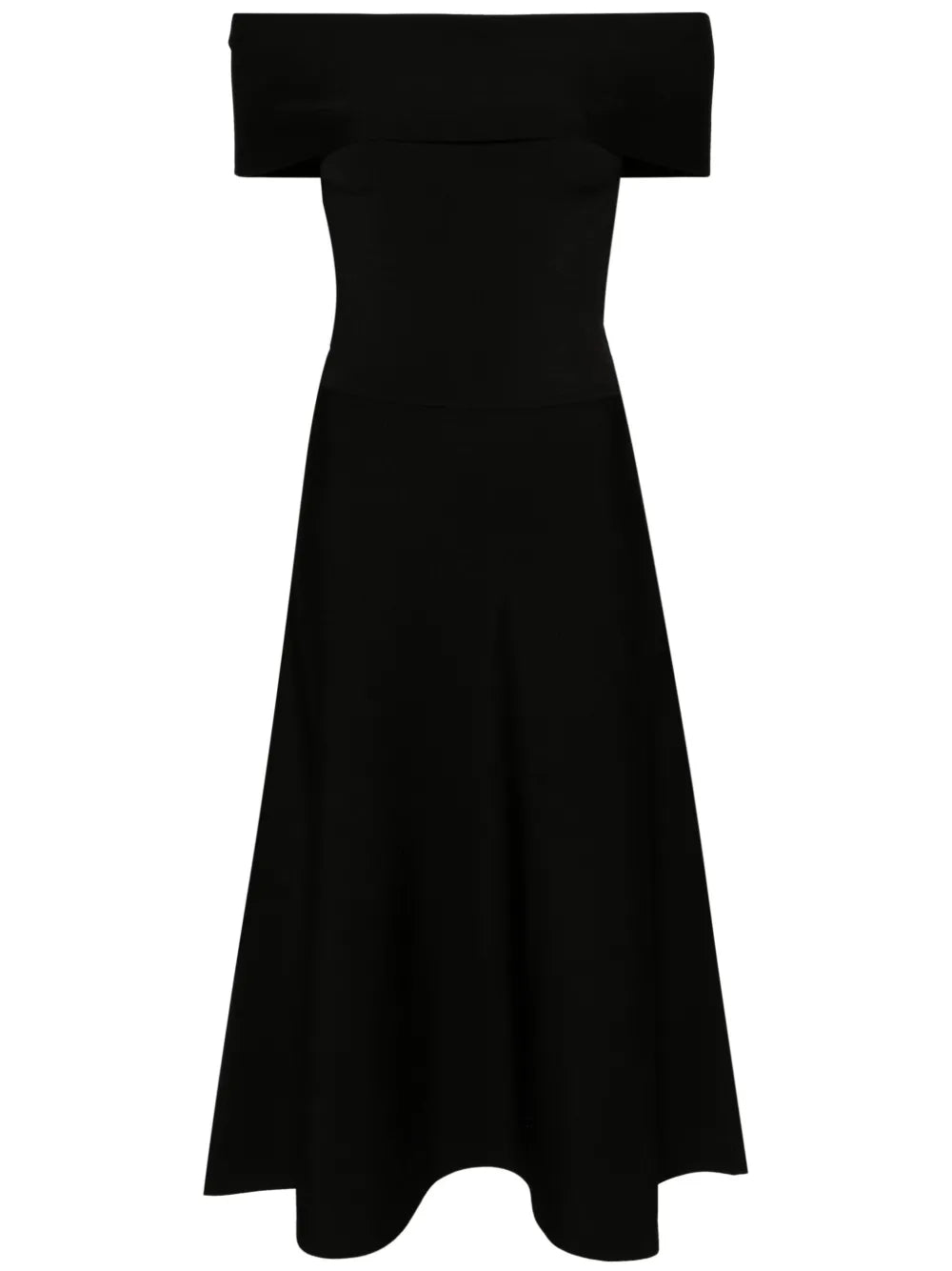 Boat-Neck Knitted Midi Dress