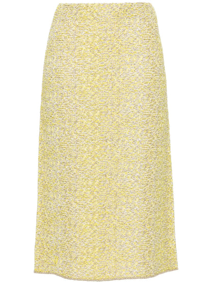Straight Tweed Midi Skirt