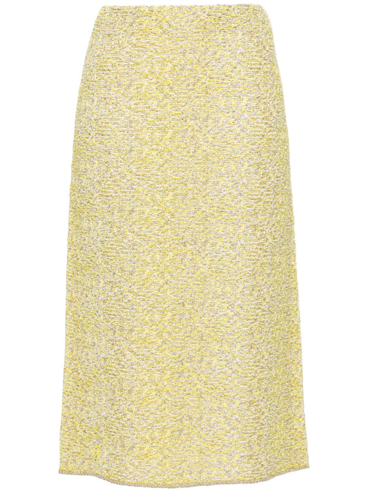 Straight Tweed Midi Skirt