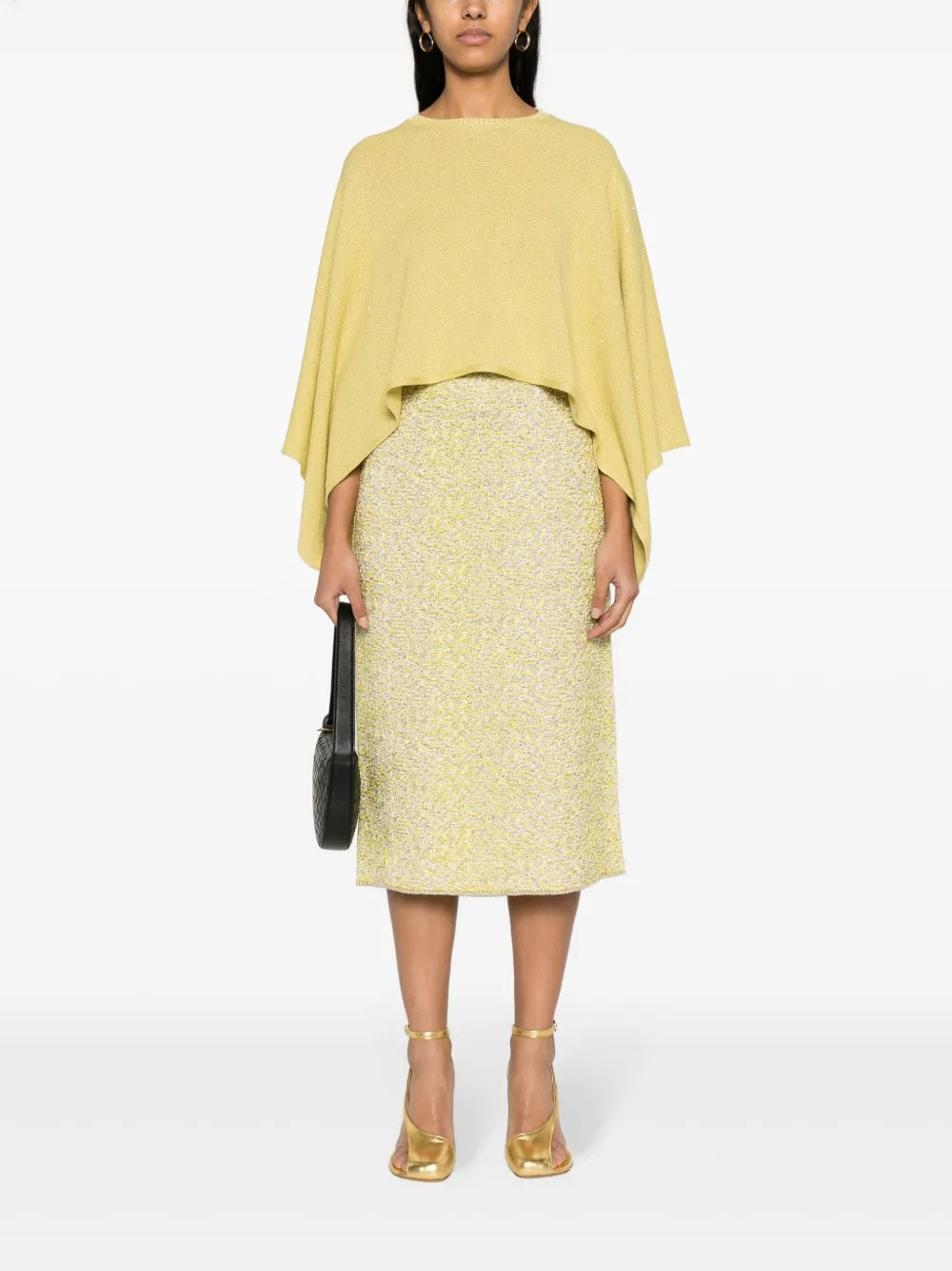 Straight Tweed Midi Skirt