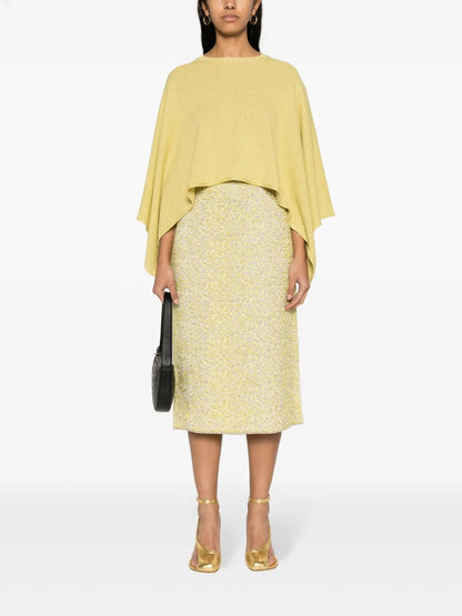 Straight Tweed Midi Skirt