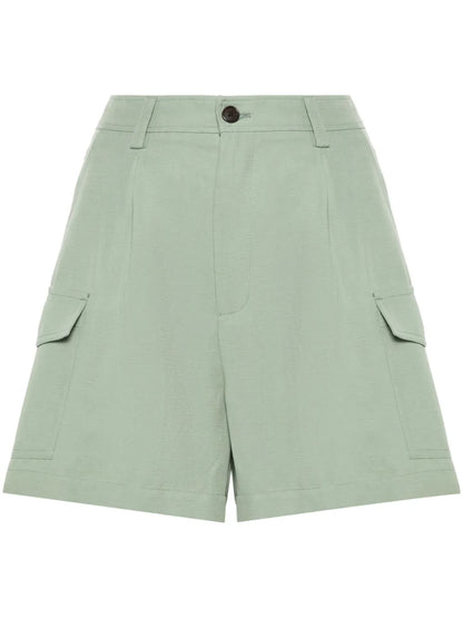 Pleated Cargo Shorts