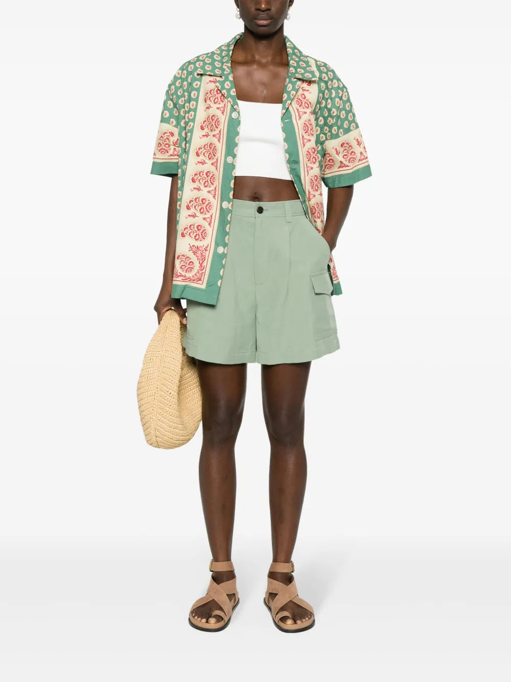 Pleated Cargo Shorts