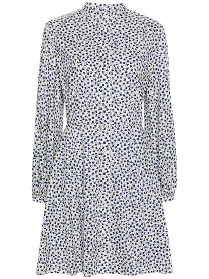 Floral-Print Cotton Shirt Minidress