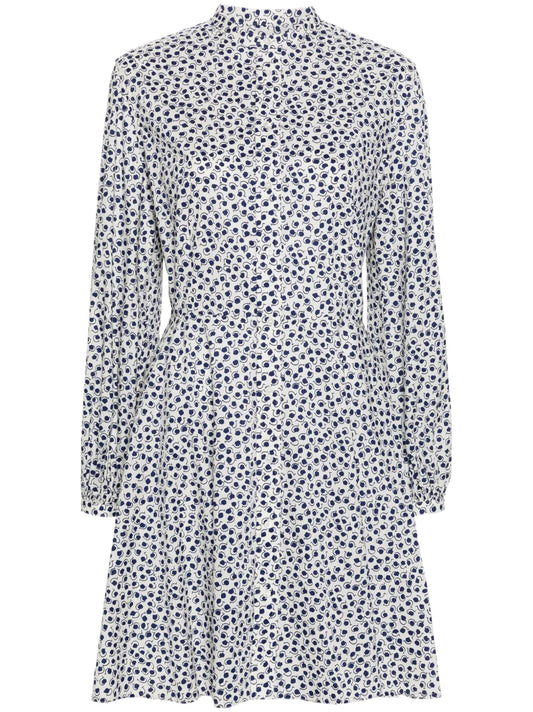 Floral-Print Cotton Shirt Minidress