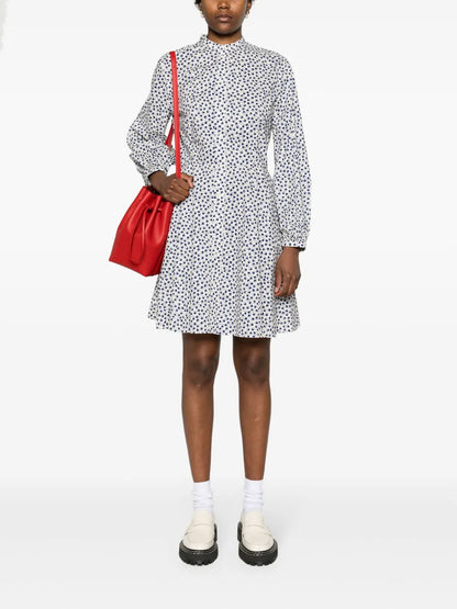 Floral-Print Cotton Shirt Minidress