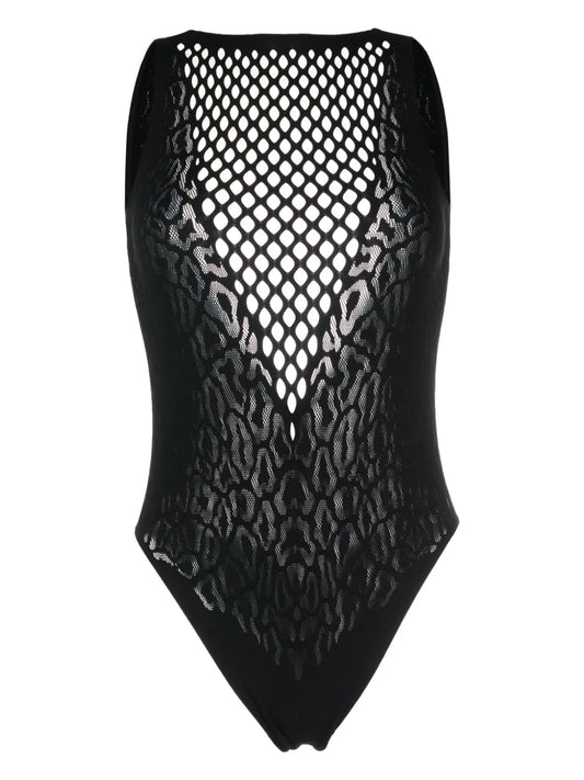 Leopard-Print Open-Back Swimsuit
