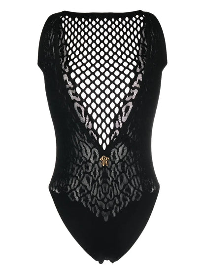 Leopard-Print Open-Back Swimsuit