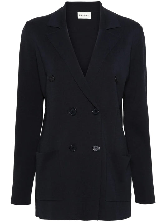 Knitted Double-Breasted Blazer