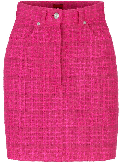 Mid-Rise Tweed Miniskirt