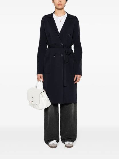 Knitted Double-Breasted Midi Coat