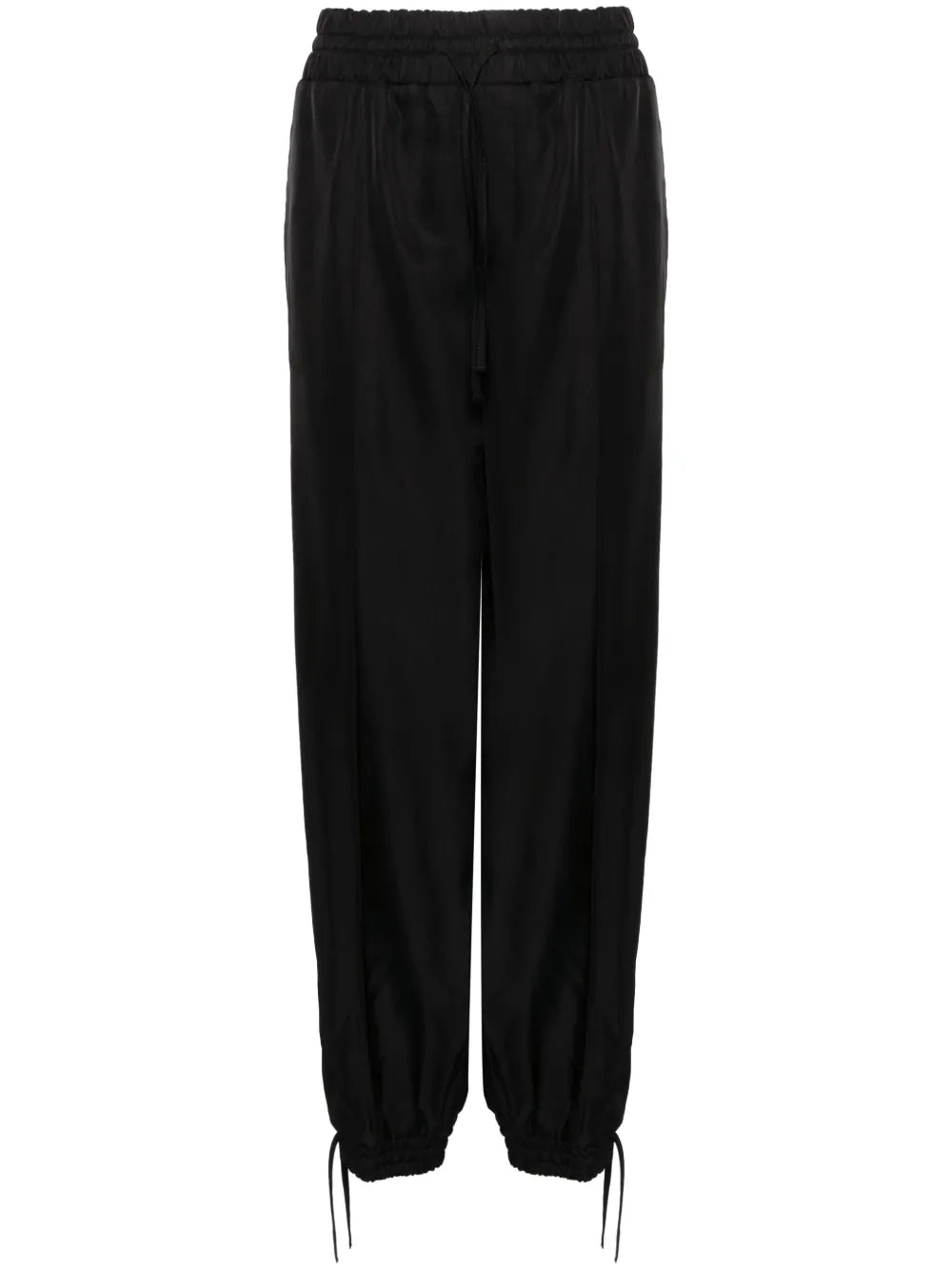 Drawstring-Waist Tapered Trousers