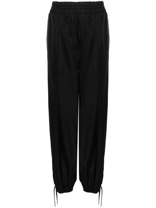 Drawstring-Waist Tapered Trousers