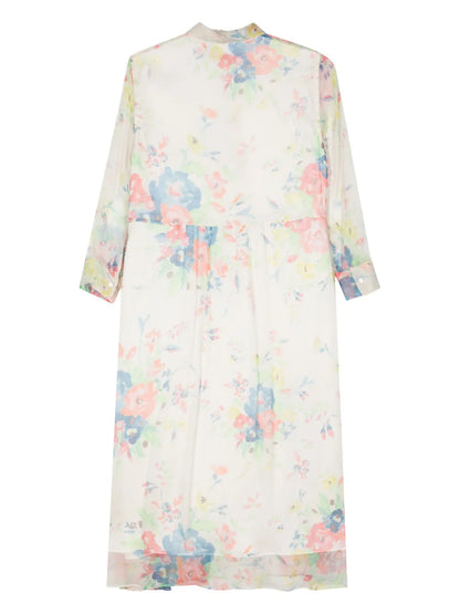 Silk Floral Midi Dress